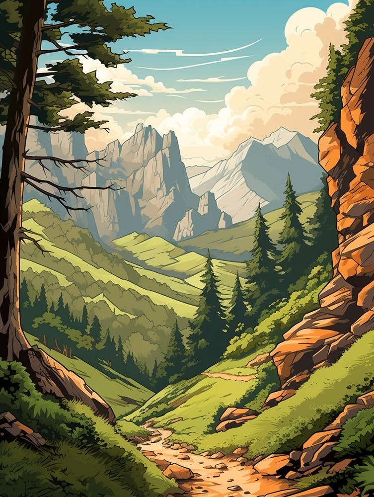 Gr10 France 1 Vintage Travel Illustration