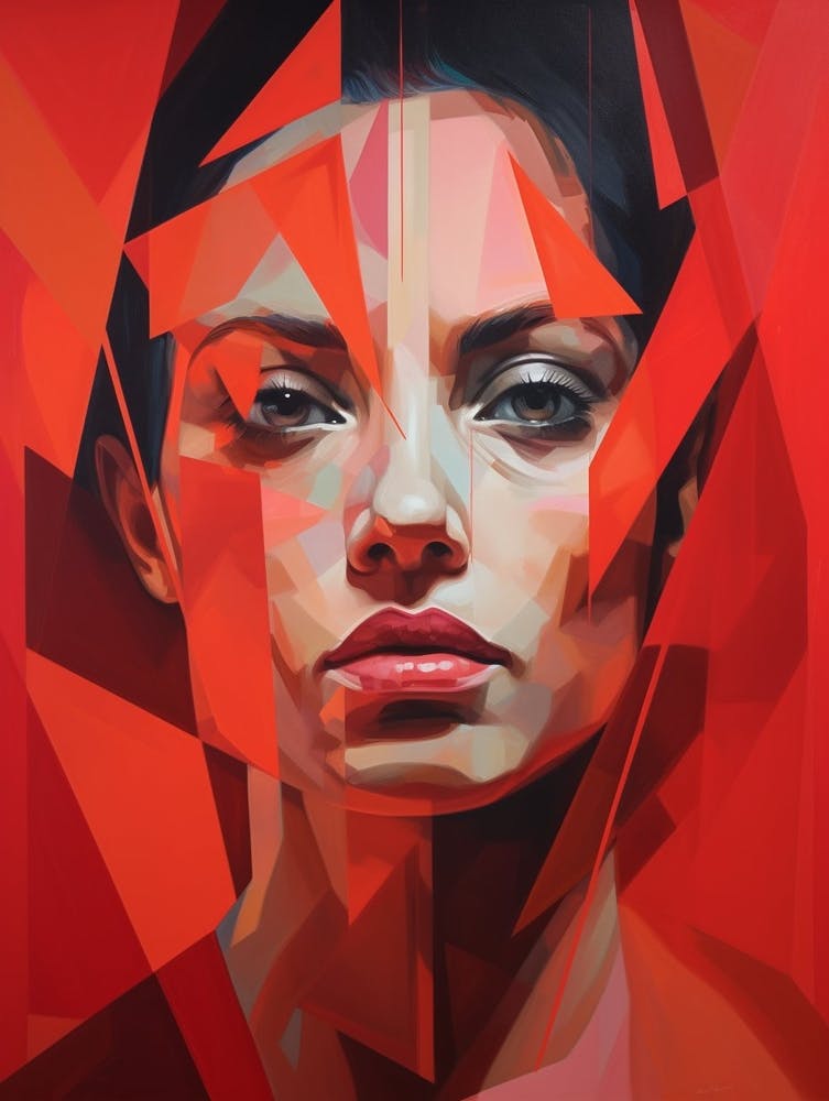 Abstract Geometric Lady Portrait 2