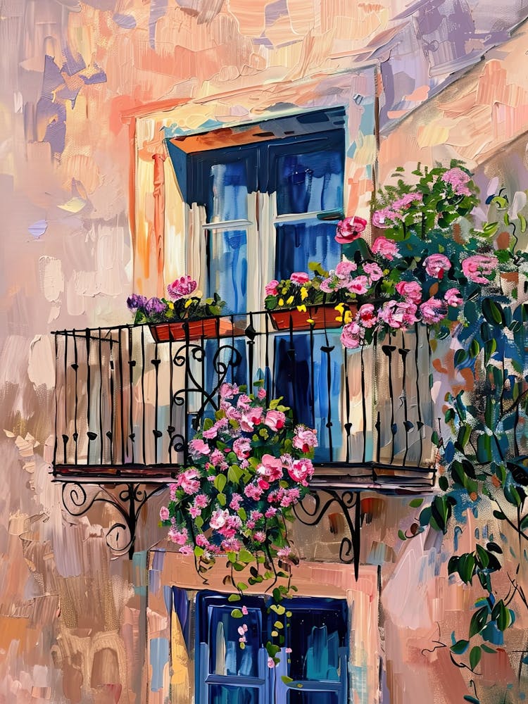 Balcony Painting In Barcelona 1