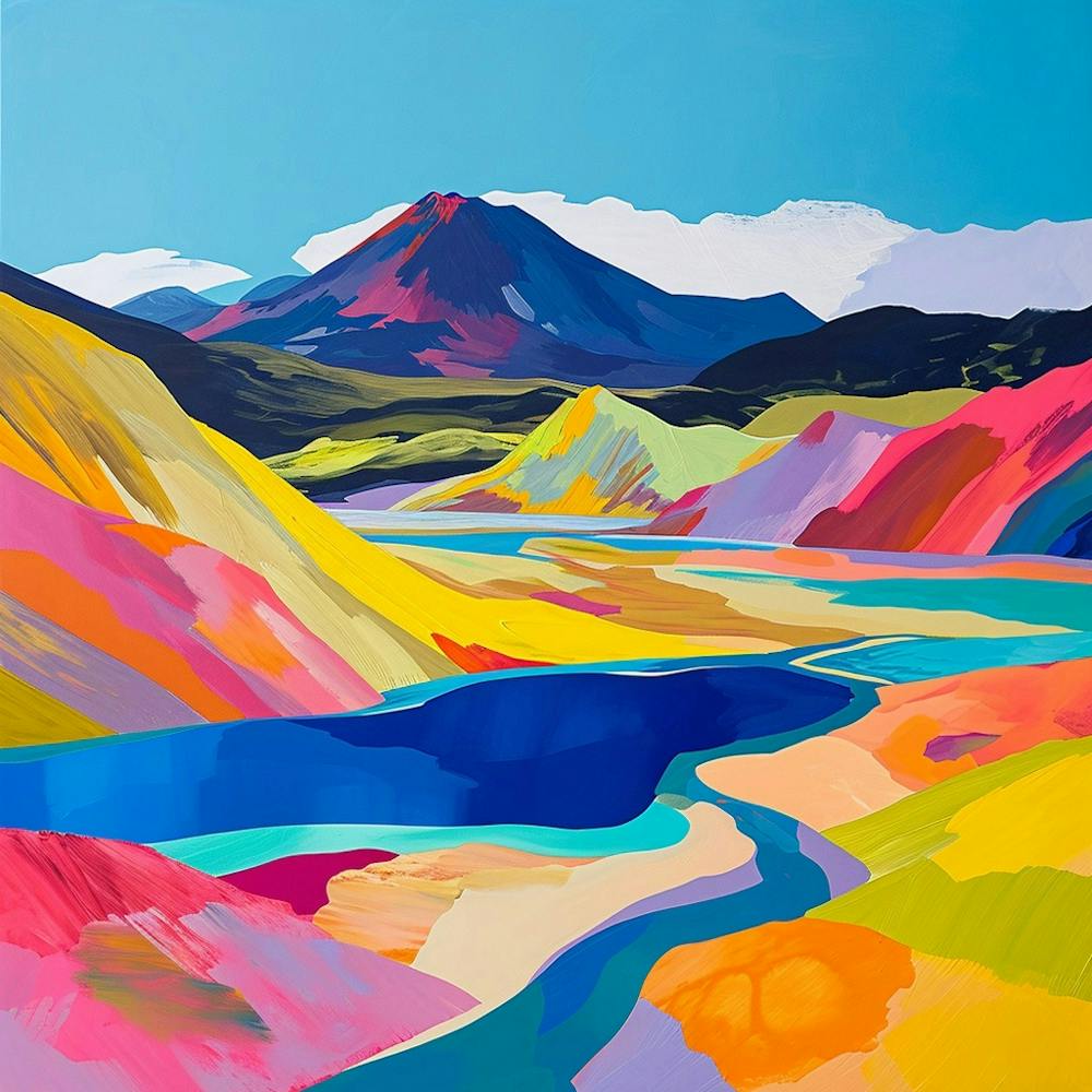 Colourful Abstract Tongariro National Park New Zealand 1