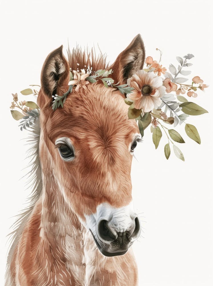 Doe With Flowers