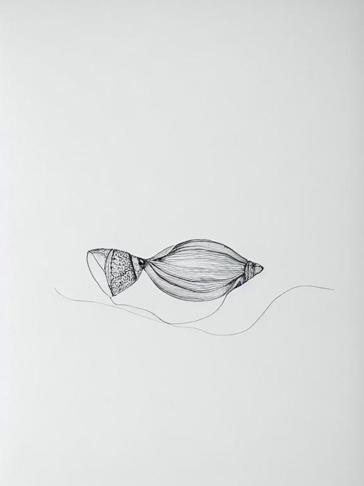 Conch Black & White Drawing