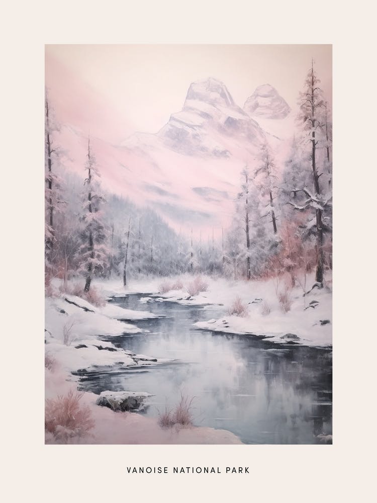 Dreamy Winter National Park Poster  Vanoise National Park France 3