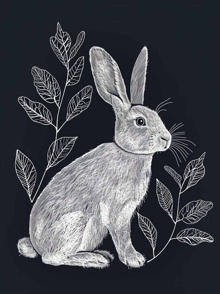 Holland Lop Rabbit Minimalist Illustration 2
