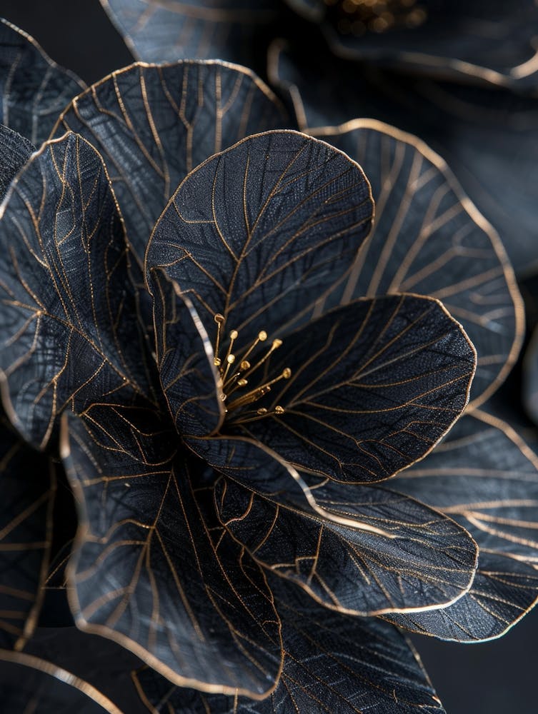 Schwarz Und Gold Blumen 2