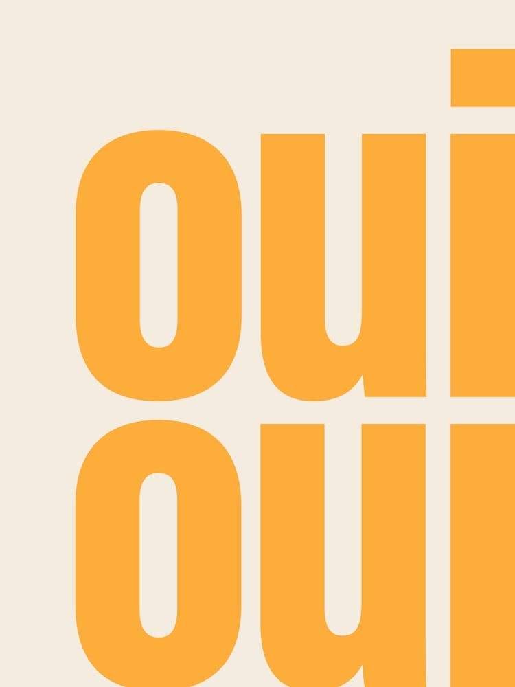 Oui Oui Typography - Yellow
