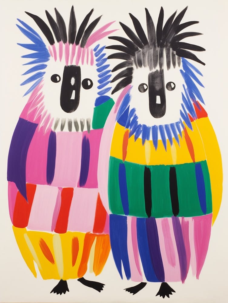 Colourful Kids Animal Art Porcupine 1