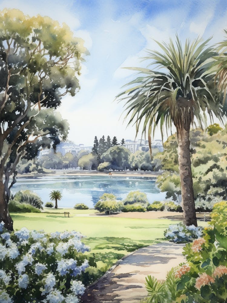 Geelong Botanic Gardens Australia Watercolour 1