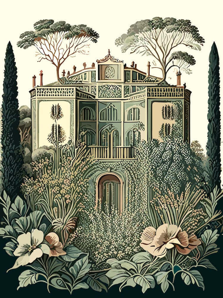 Villa Medici, 1, Italy Vintage Botanical