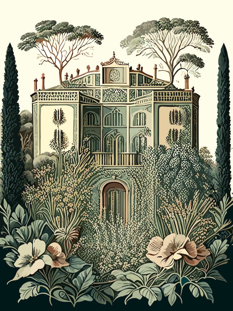 Villa Medici, 1, Italy Vintage Botanical