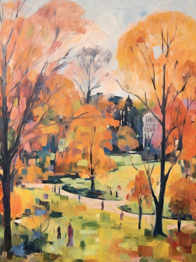 Autumn City Park Painting Victoria Park London 1