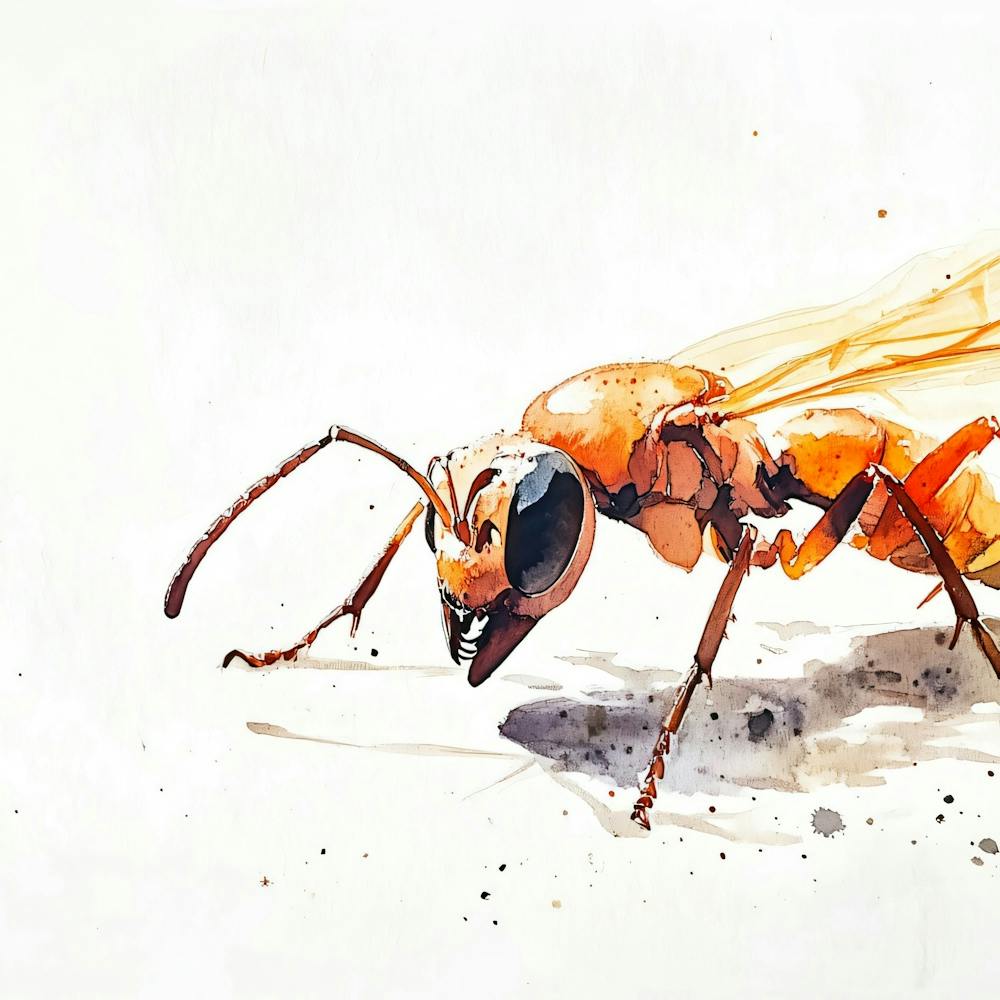 Wasp Watercolor Illustration