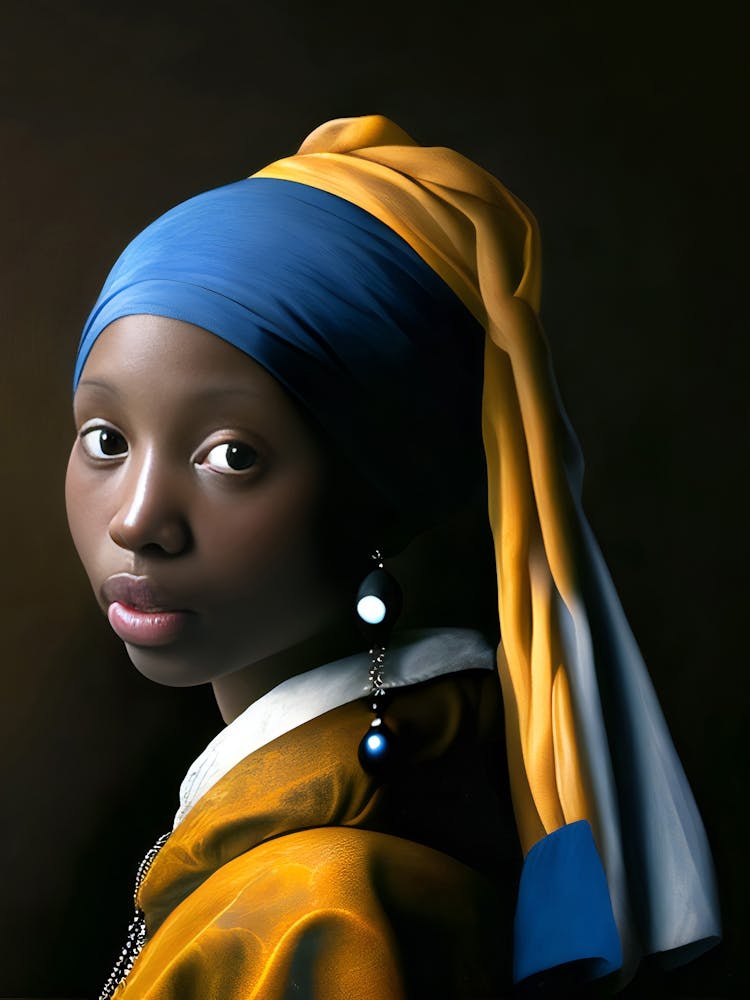 Girl With Pearl Earring, Black Girl, Vintage Style