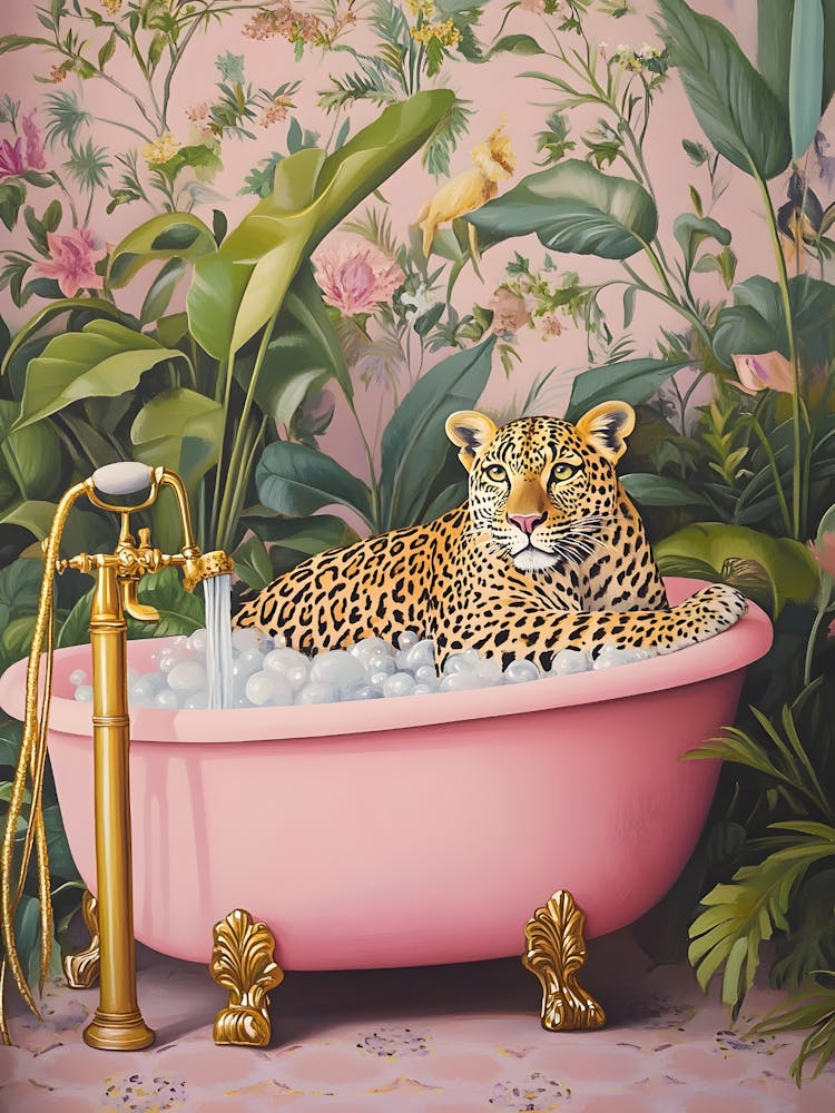 Leopard In Bathtub