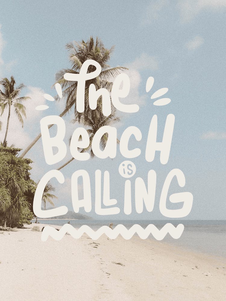 The Beach Is Calling Wall Art | Beachy Coastal Tropical Wall Art | Summer House Decor | Beach House Decor | Beach Wall Art | Fun Summer