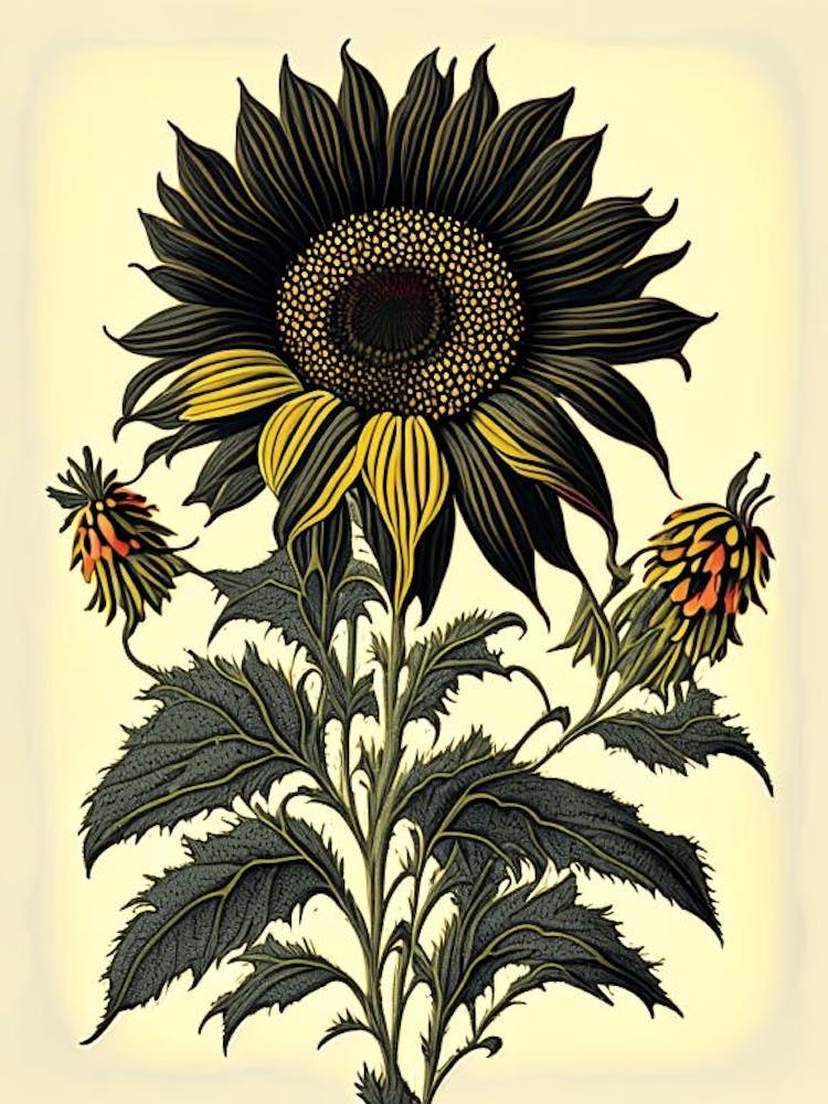 Rudbeckia Floral 1 Botanical Vintage Poster Flower