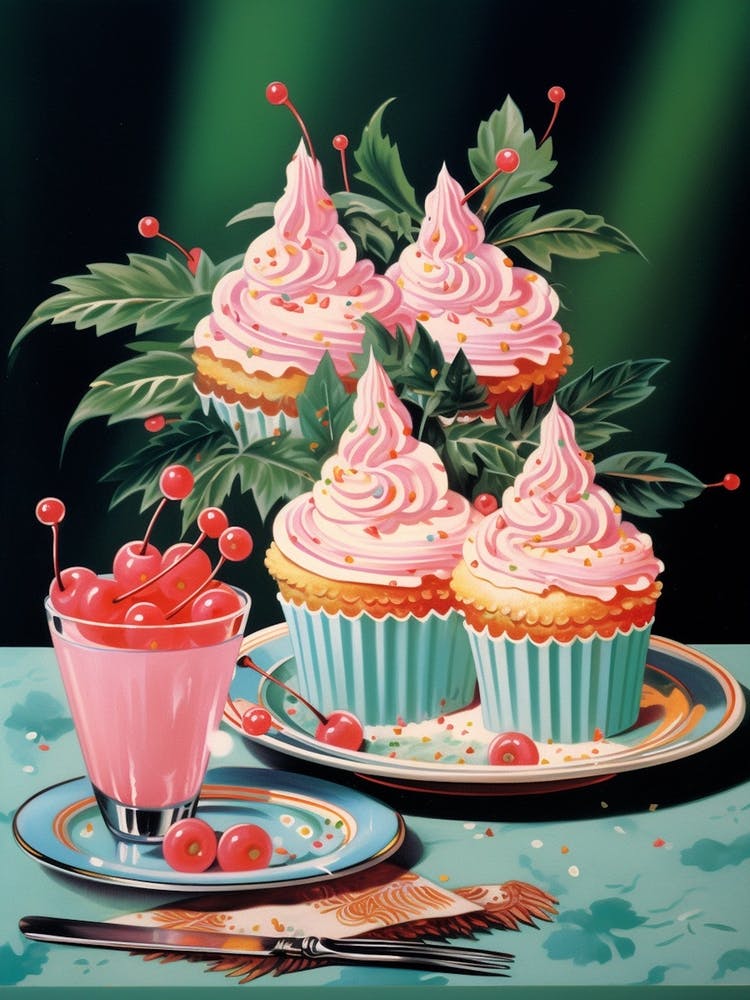 Cake With Frosting Vintage Cookbook Style 3