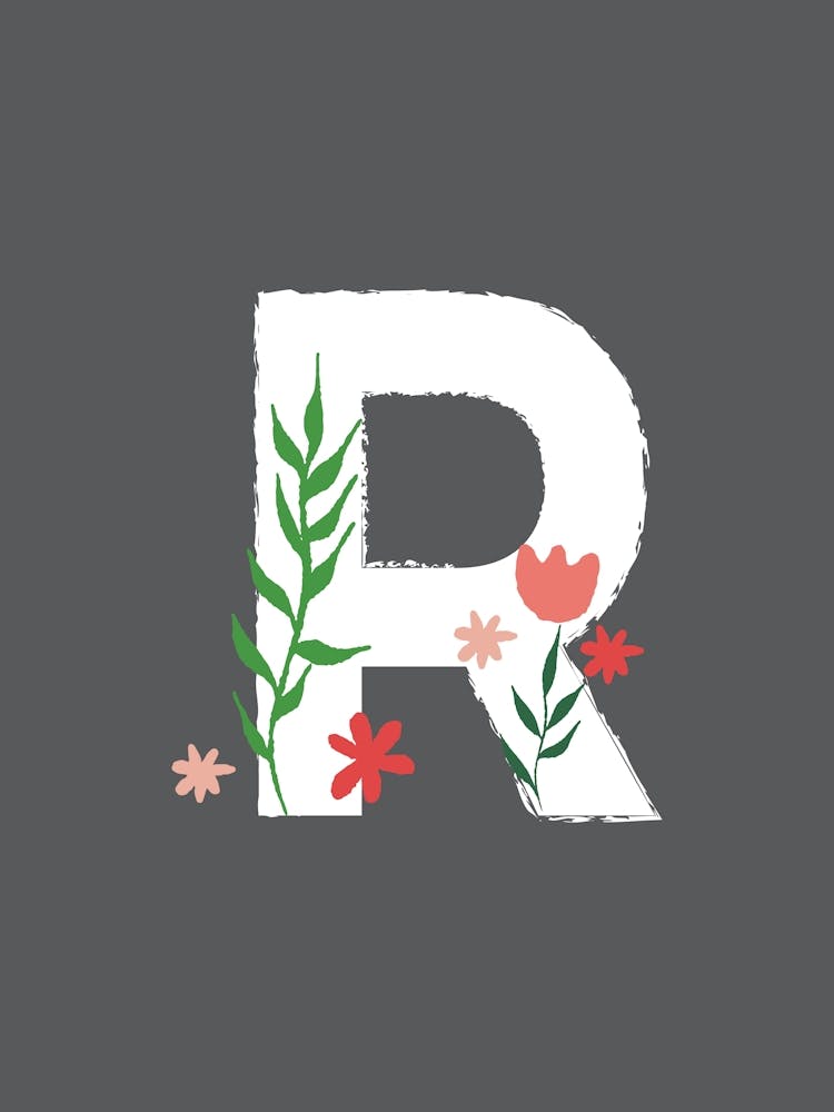 Bedroom Decor White Floral Letters 18