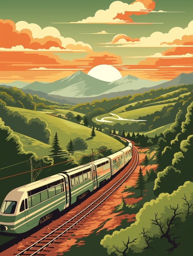 The Westweg Germany 2 Vintage Travel Illustration