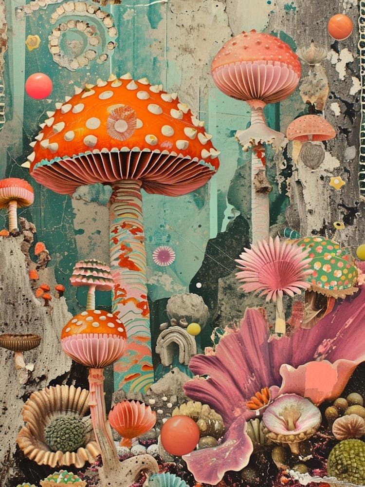 Kitsch Mushroom Collage