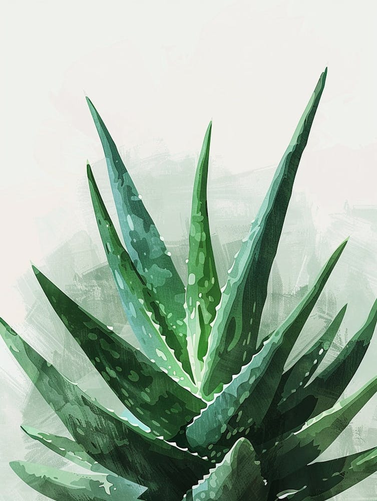 Aloe Vera Plant Minimalist Illustration 2