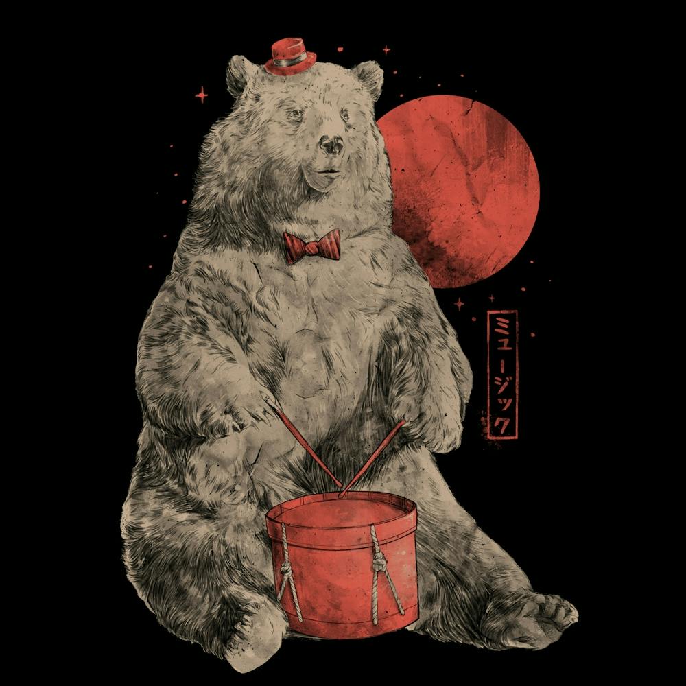 Drum Bear Cute Music Animal