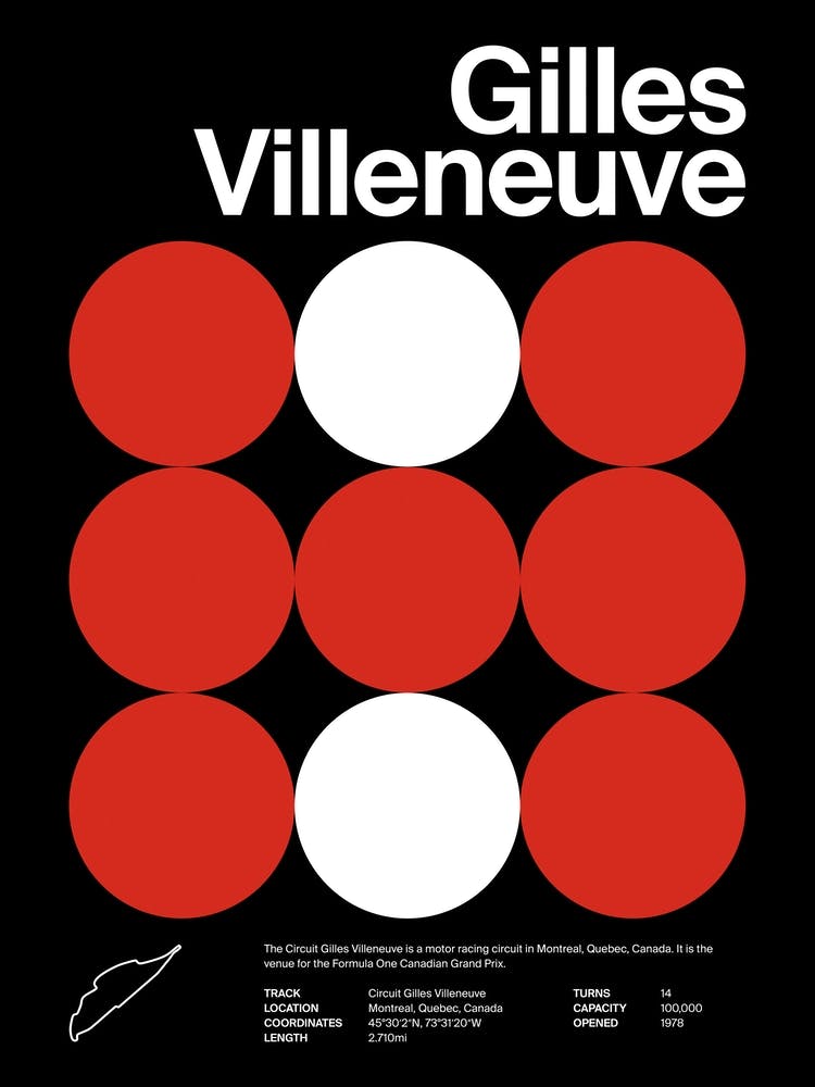 Mid Century Dark Gilles Villeneuve F1