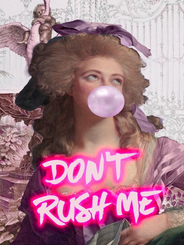 Don'T Rush Me Neon Floral Lilac