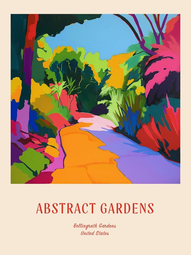 Colourful Gardens Bellingrath Gardens Usa 1 Red Poster