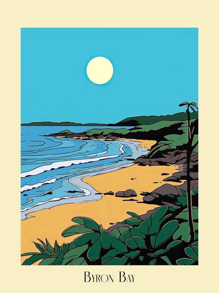 Poster Of Minimal Design Style Of Byron Bay, Australia 4