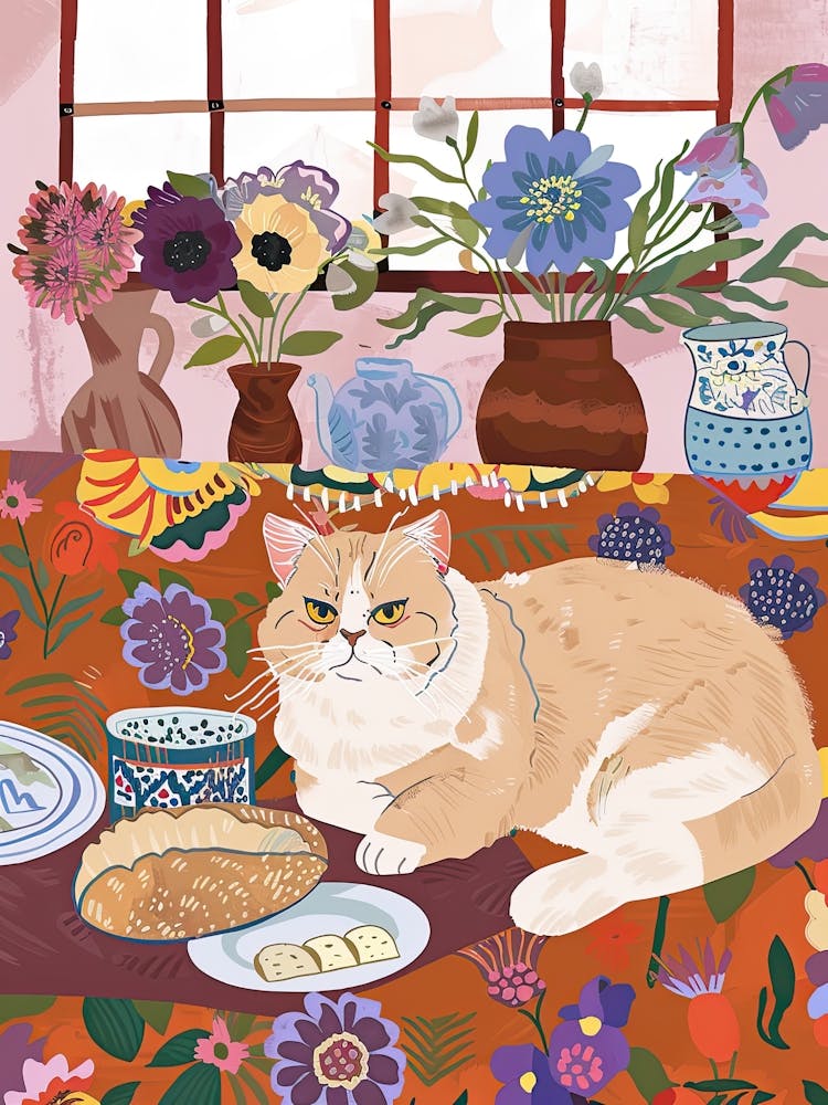 Tea Time With A Exotic Shorthair Cat 2