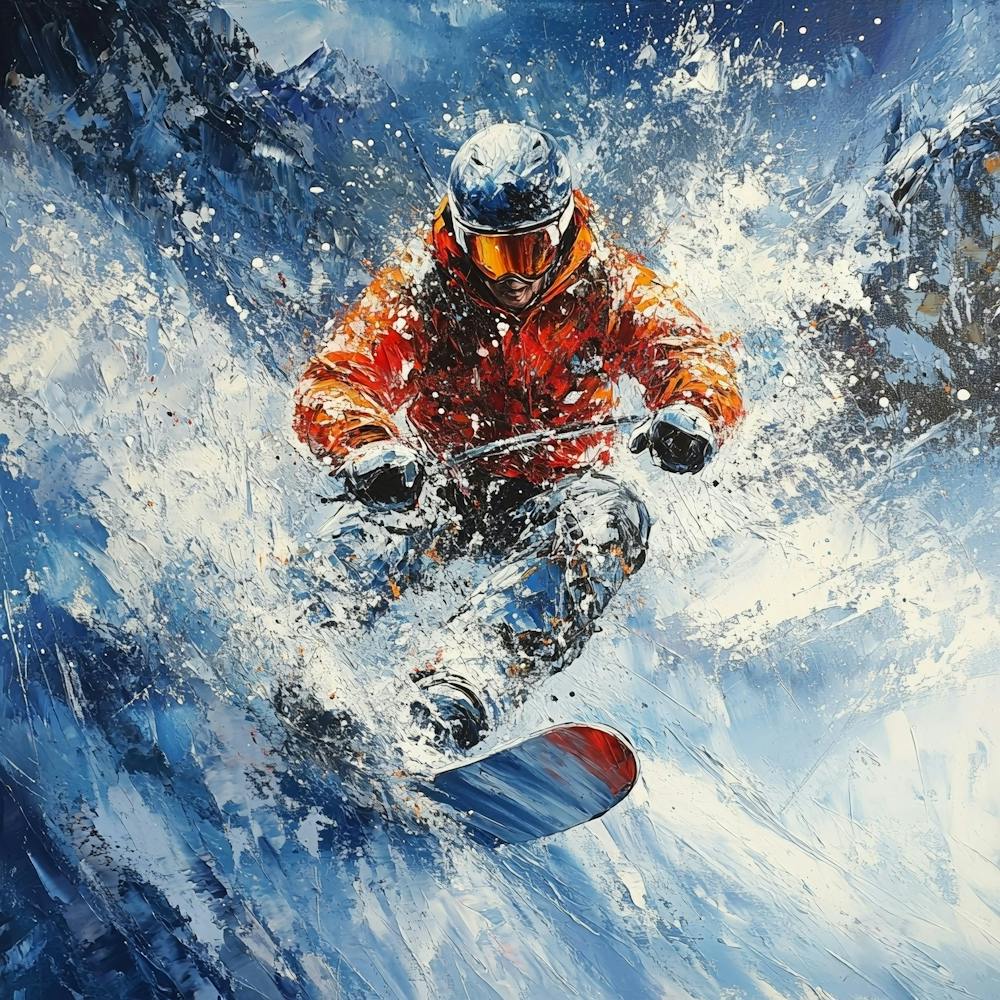 Snowboarder In The Snow Art