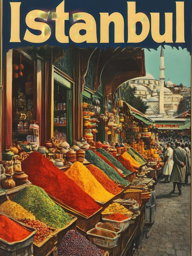 Aihrgdesign A Mid Century Modern Travel Poster For Istanbul 2