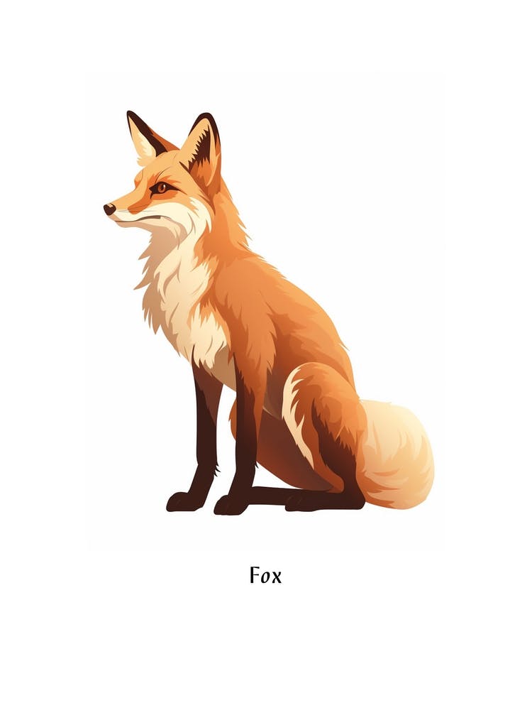 Fox Kids Animal Poster