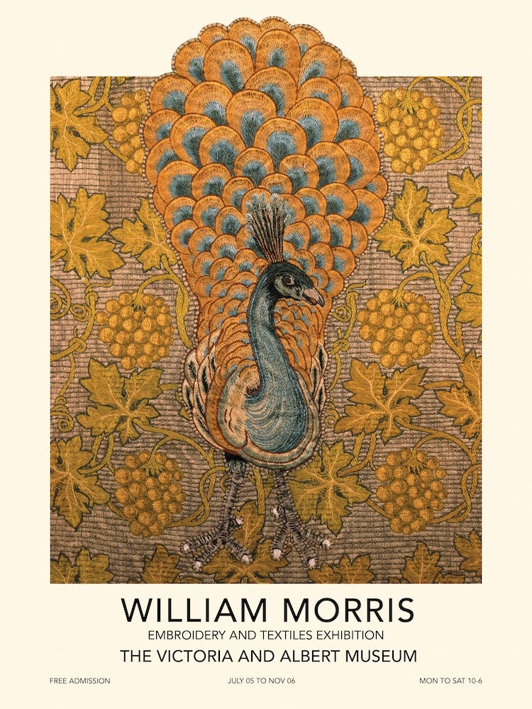 Peacock Exhibition Poster, William Morris