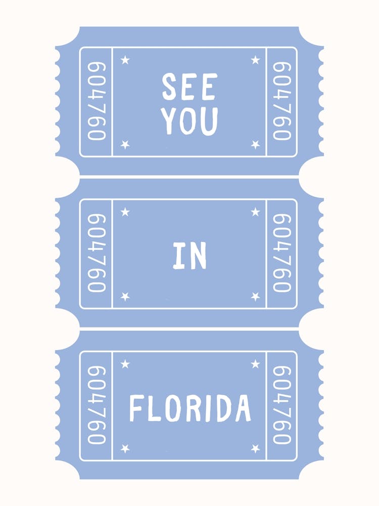 See You In Florida Blue Poster