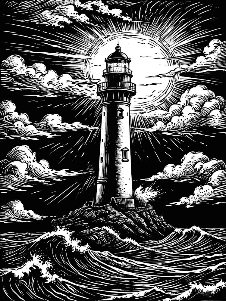 Lighthouse In The Sea