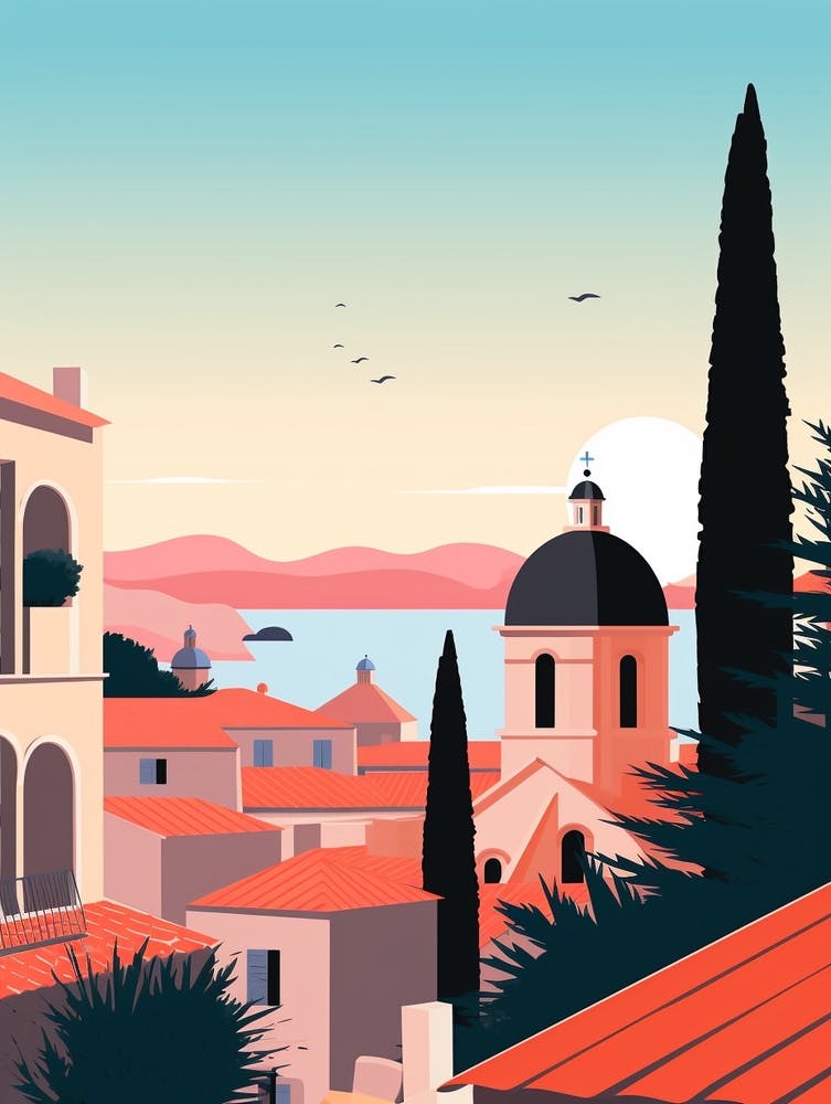 Croatia 2 Travel Illustration