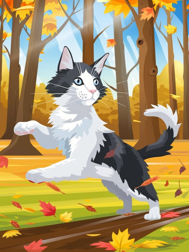 Cat In The Forest Vector