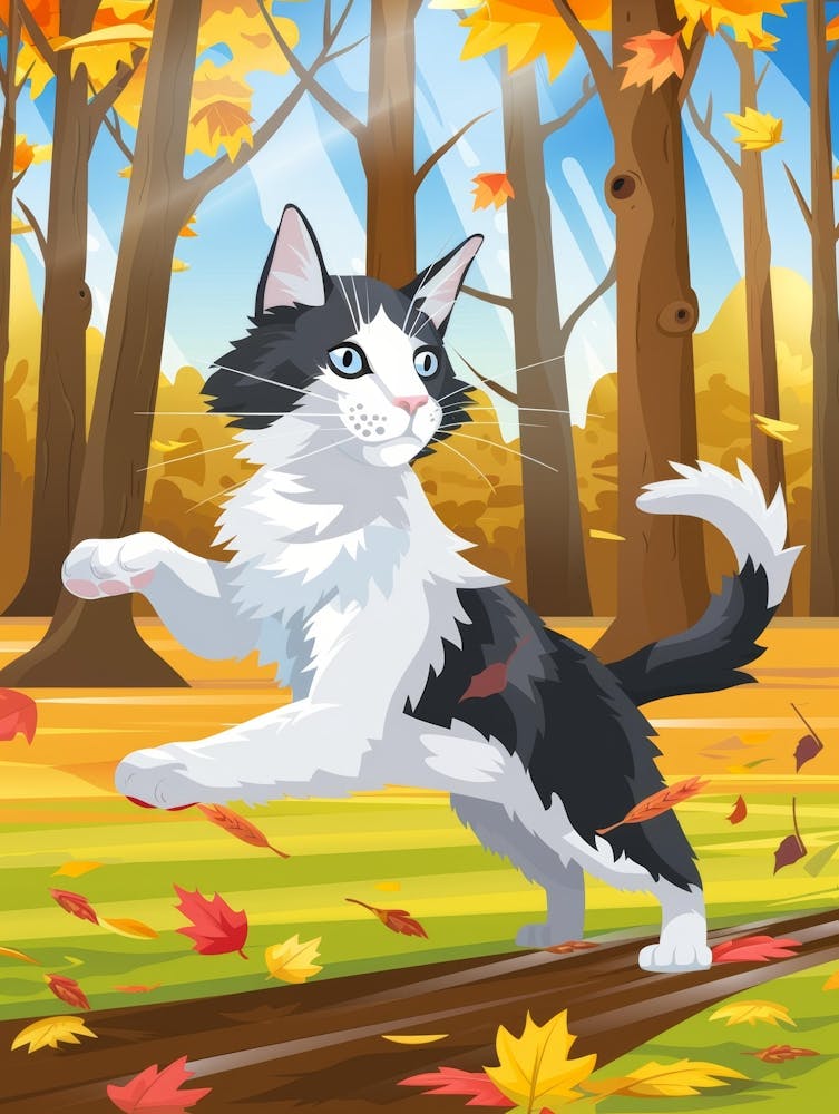 Cat In The Forest Vector