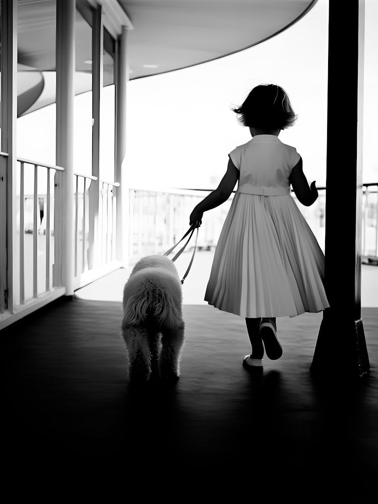 Little Girl With Dog