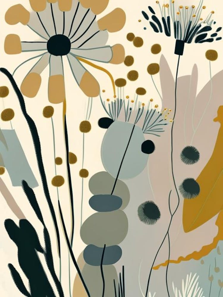 Thimbleweed Wildflower Modern Muted Colours 1