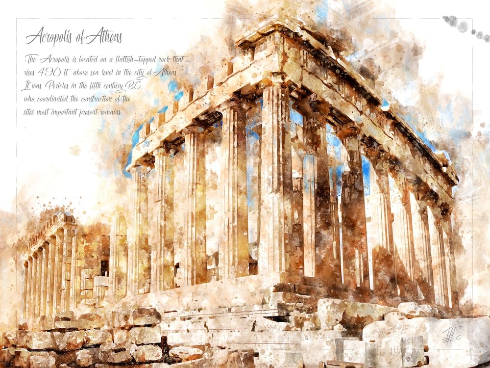 Acropolis, Watercolor
