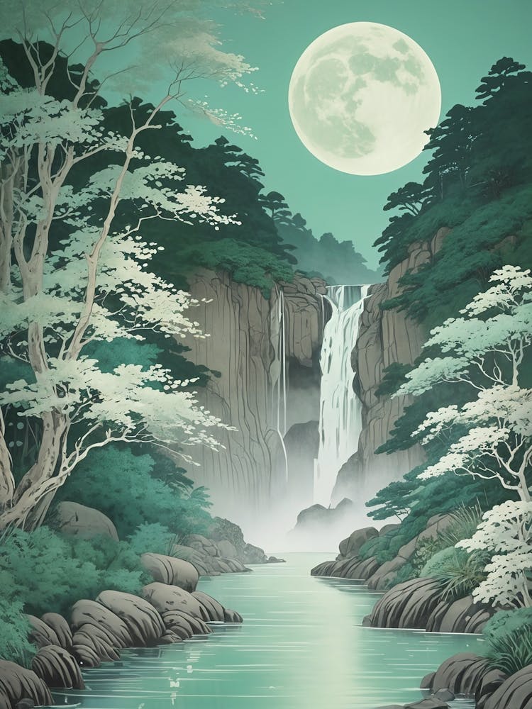 Moonlit Waterfall no1