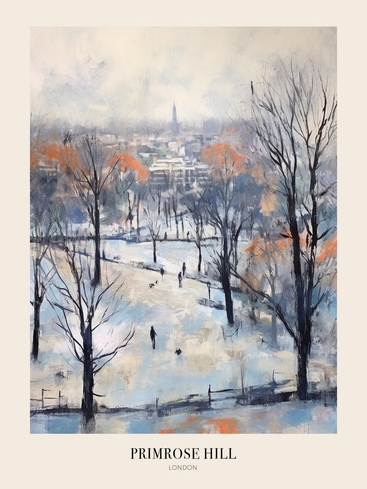 Winter City Park Poster Primrose Hill Park London 2