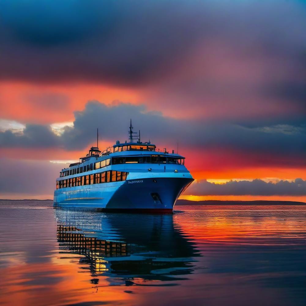 Cruise Ship At Sunset 8