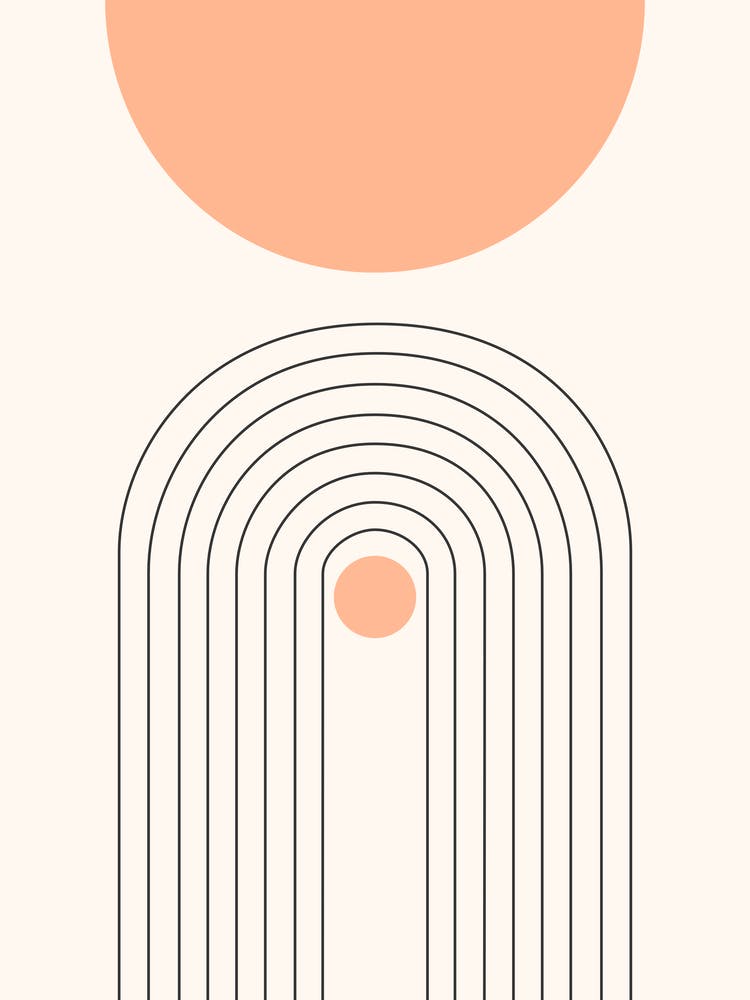 Boho Arch And Circles Mid Century Pattern