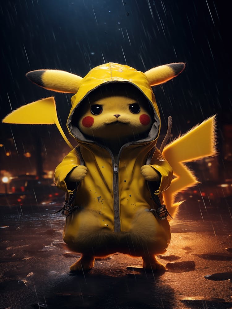 Pikachu In Raincoat 1