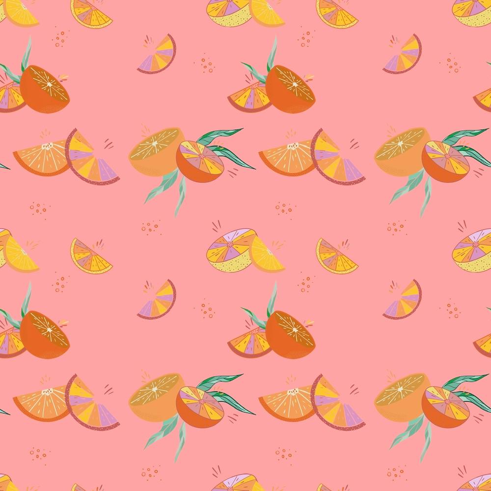 Oranges On A Pink Background 2