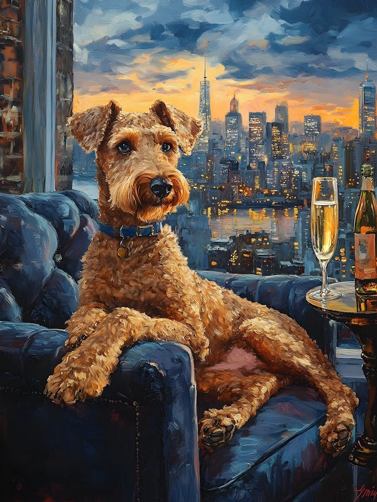 Classy Airedale At The Bar 1
